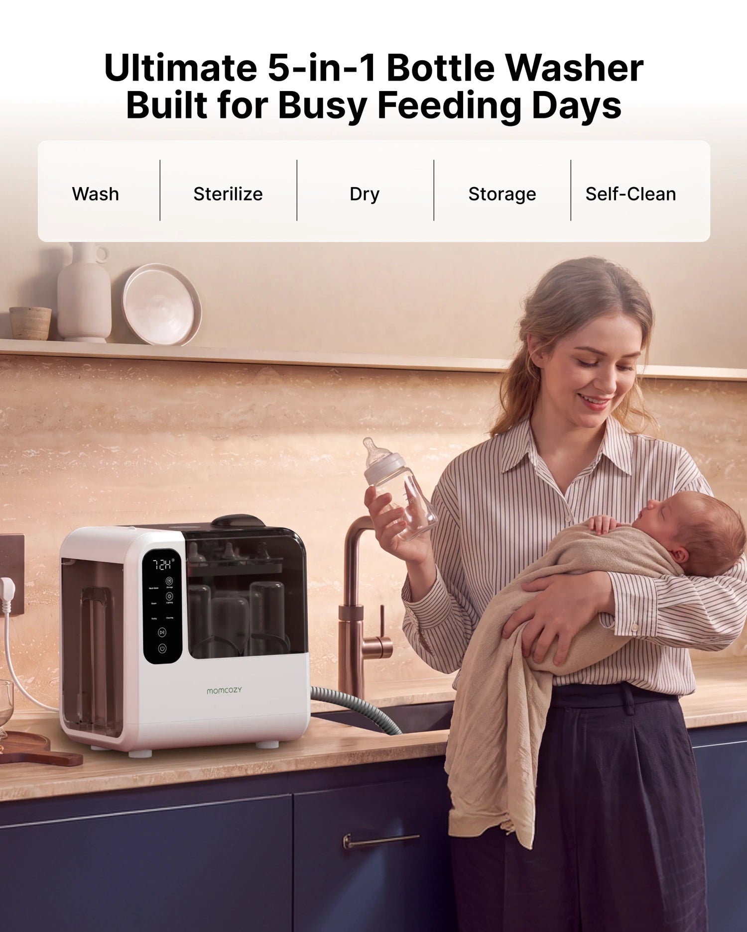 Pre-order: Momcozy DeepClean Baby Bottle Washer (D8)