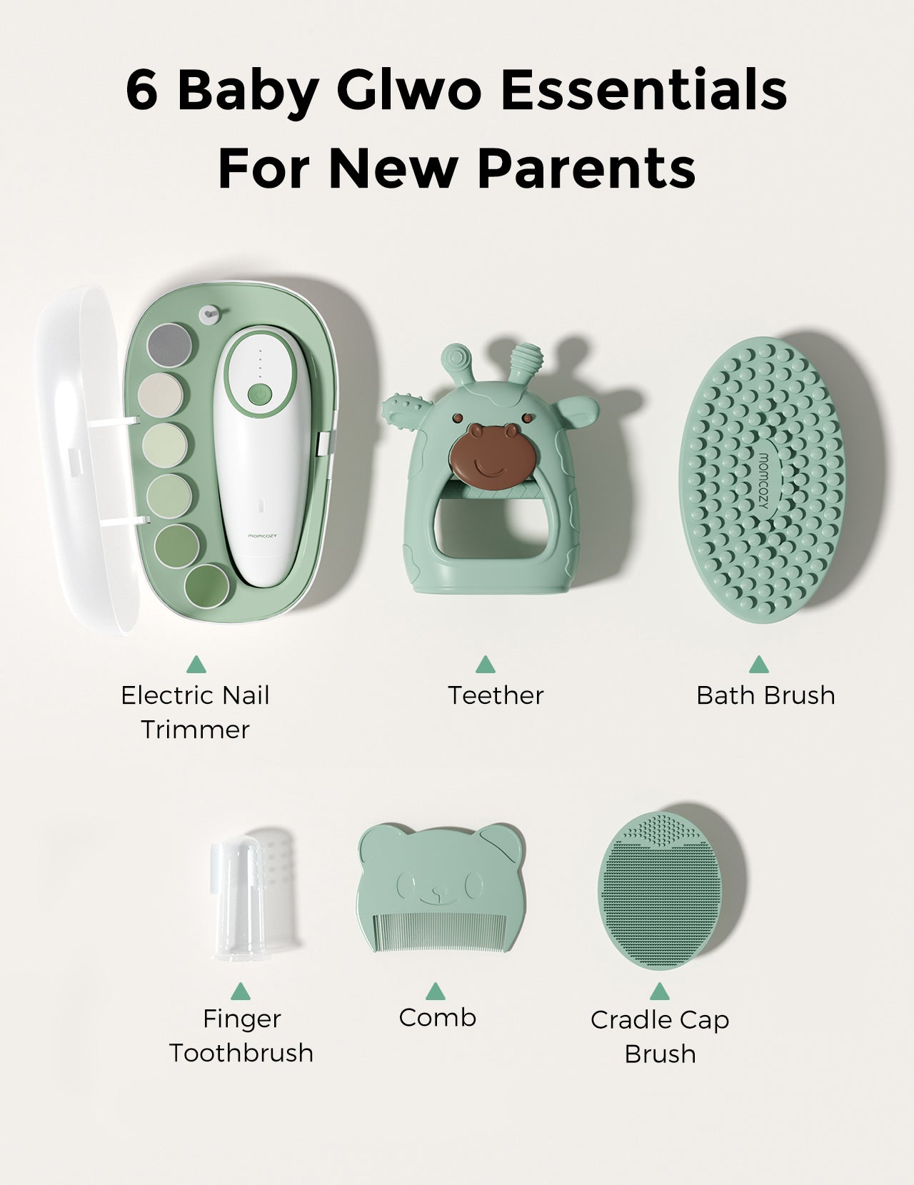 Set ingrijire bebe Momcozy All-in-1 glow  6 piese pila electrica de unghii pentru bebelusi
