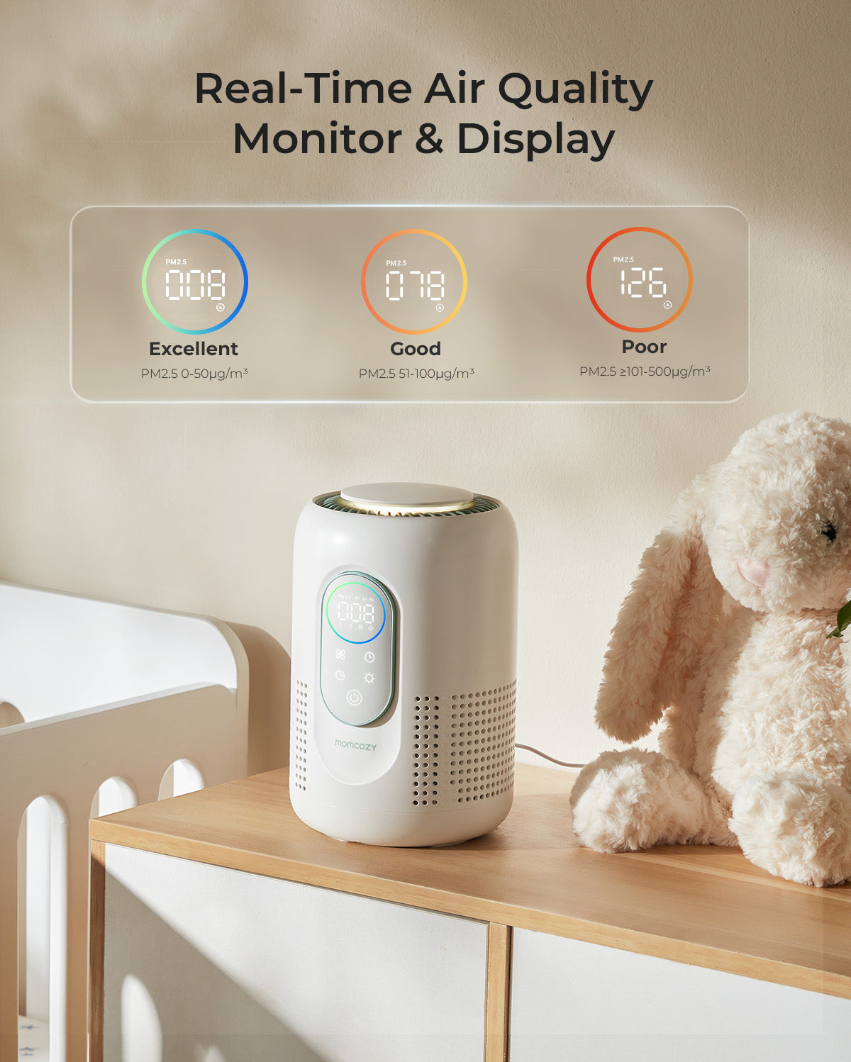 Nursery Air Purifier for Infants & Newborns | Quiet & Smart | Momcozy