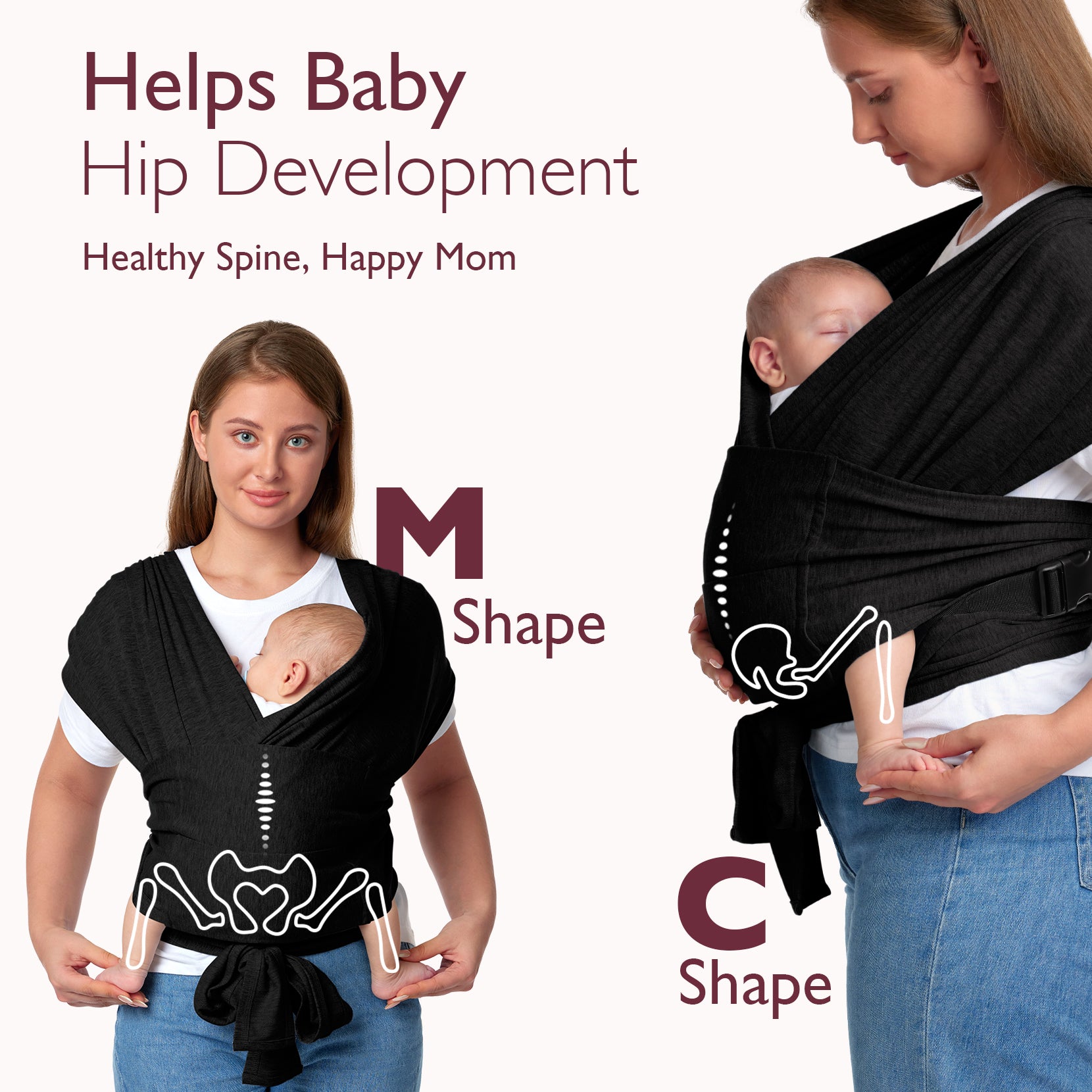 Adjustable Buckle Baby Wrap Carrier for Newborns
