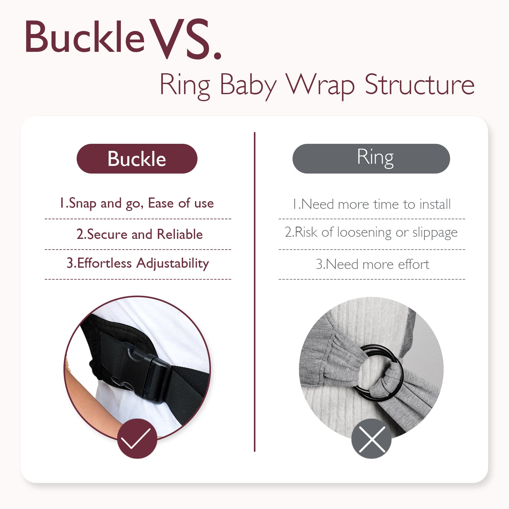 Adjustable Buckle Baby Wrap Carrier for Newborns