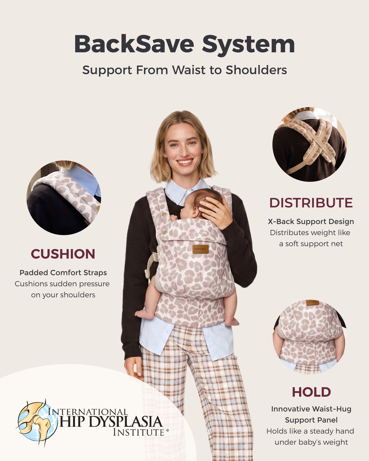 Porte-bébé Momcozy PureHug - Ergonomique, confortable & léger