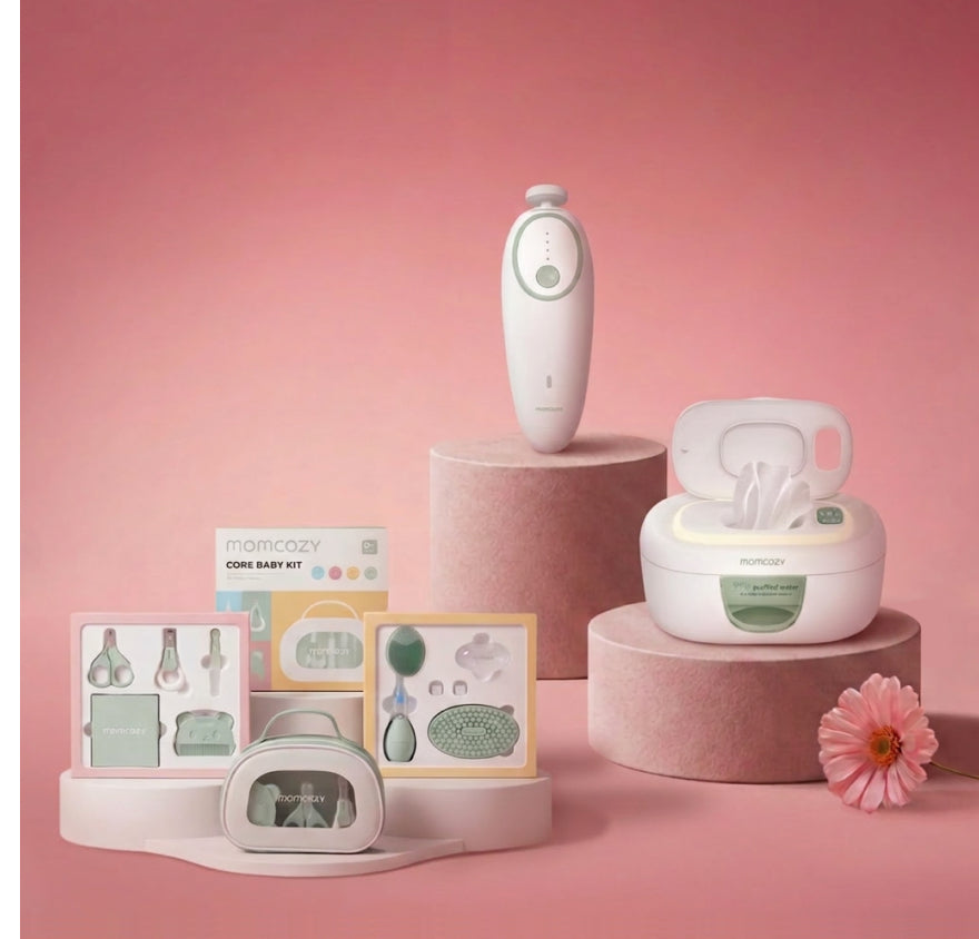 Baby-Care Bundle：All-in-1 Core Baby Kit & Electric Baby Nail File & Baby Wipe Warmer