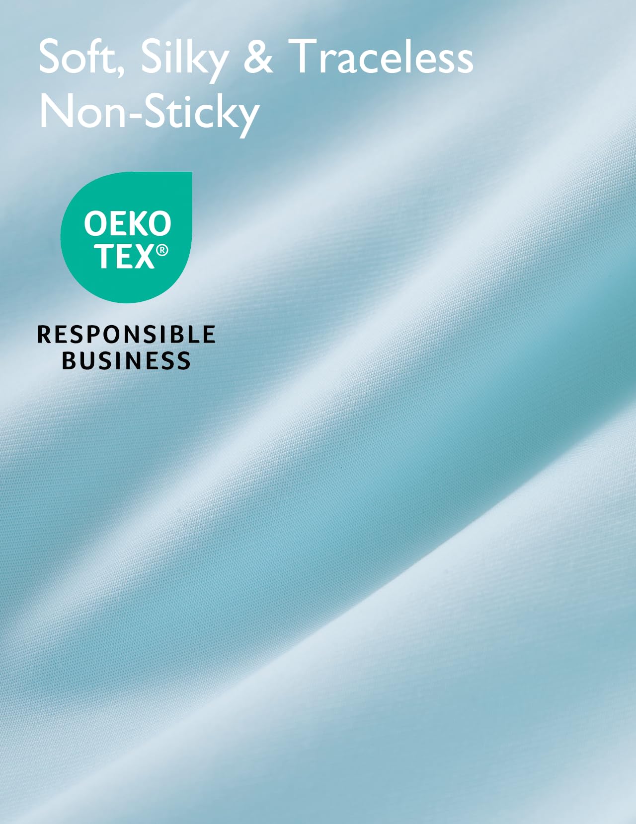 Close-up of Momcozy CoolMurm™ cooling comforter fabric, soft and non-sticky texture.