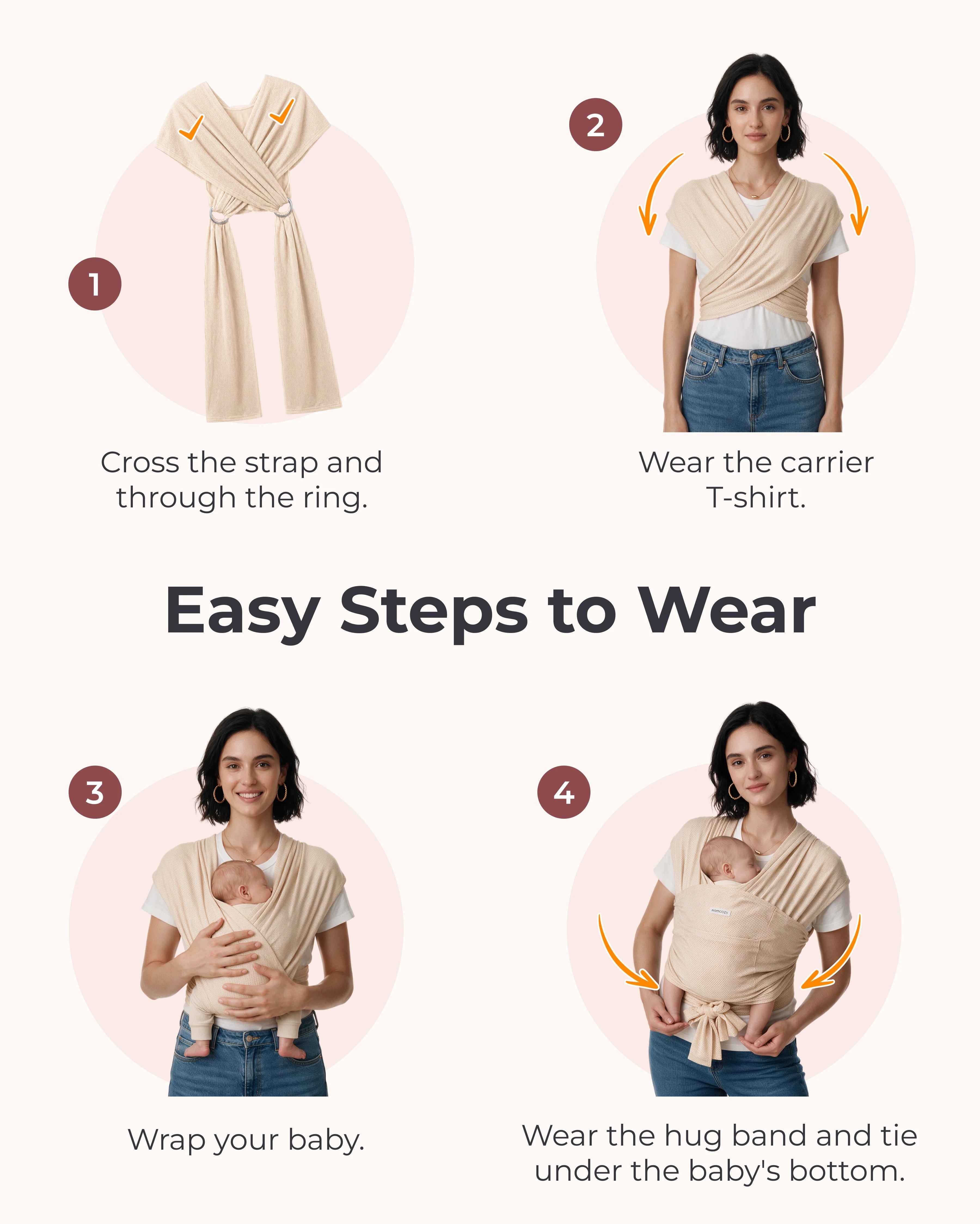 SnapLite Baby Wrap Carrier for Newborns
