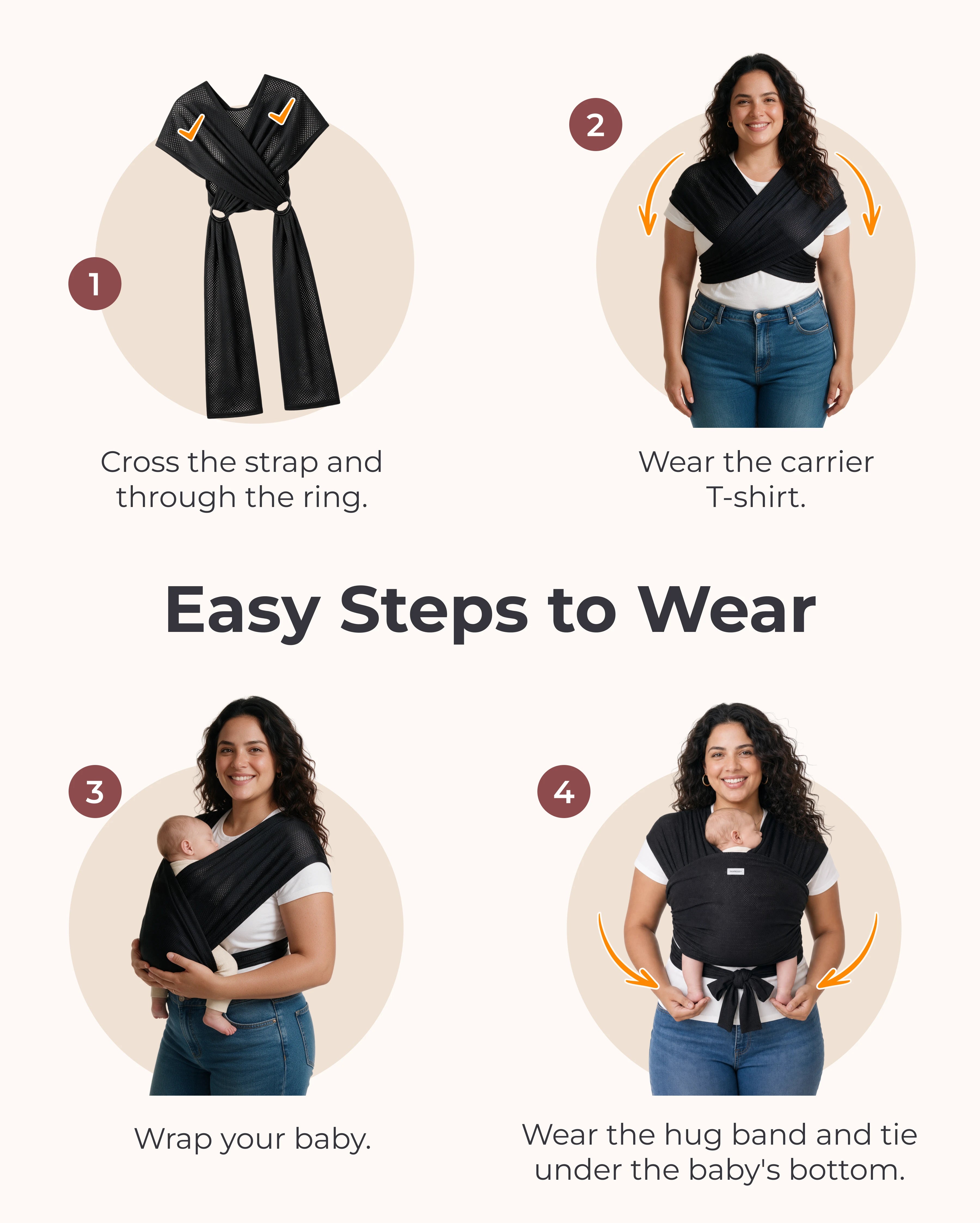 SnapLite Baby Wrap Carrier for Newborns