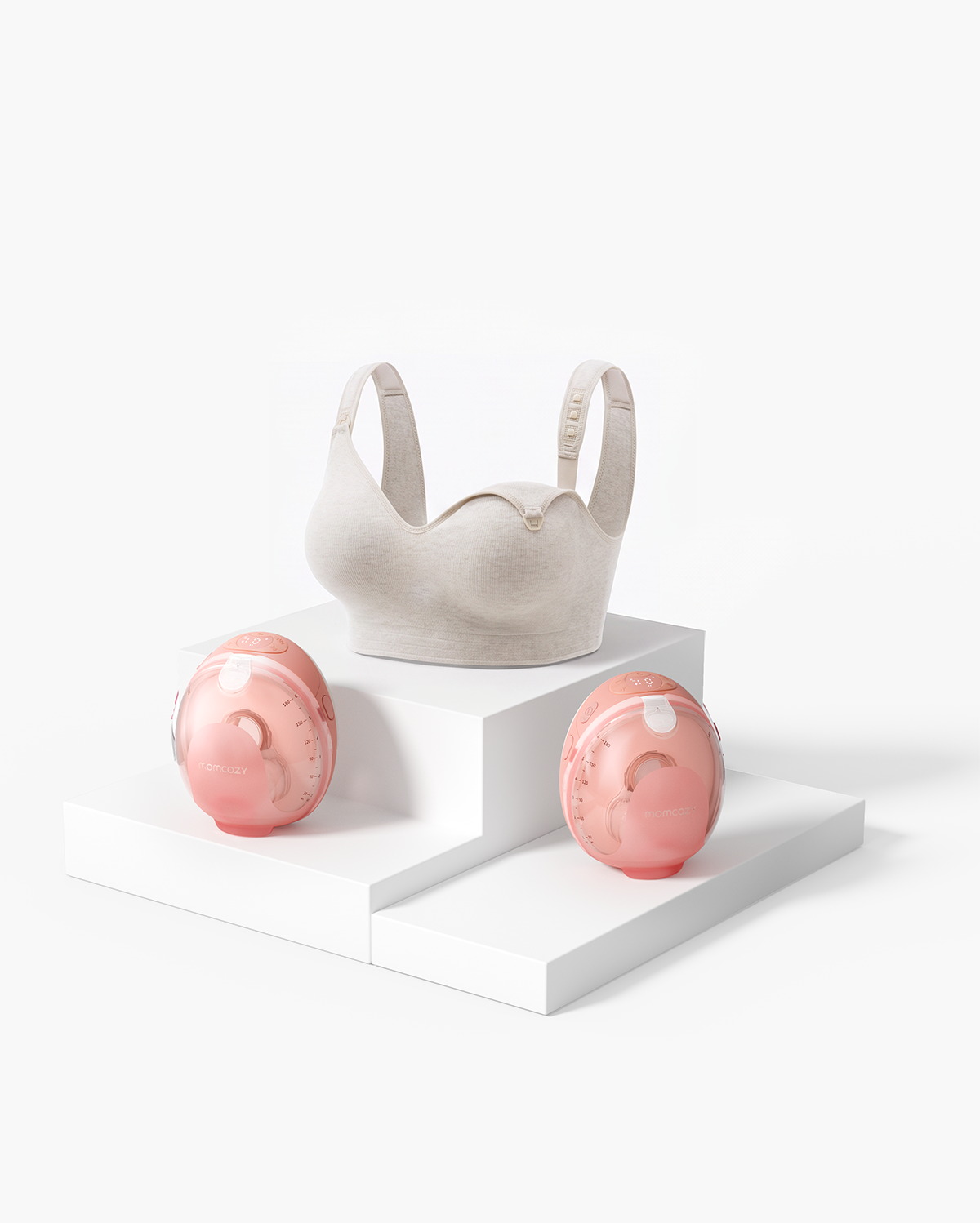 Momcozy Wellness 1 Wearable Breast Pump & Busty Cotton Nursing Bra Bun