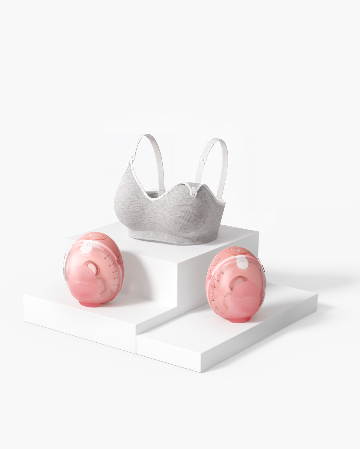 Momcozy Wellness 1 Wearable Breast Pump & Soft U.S. Cotton Seamless Maternity Bra Bundle