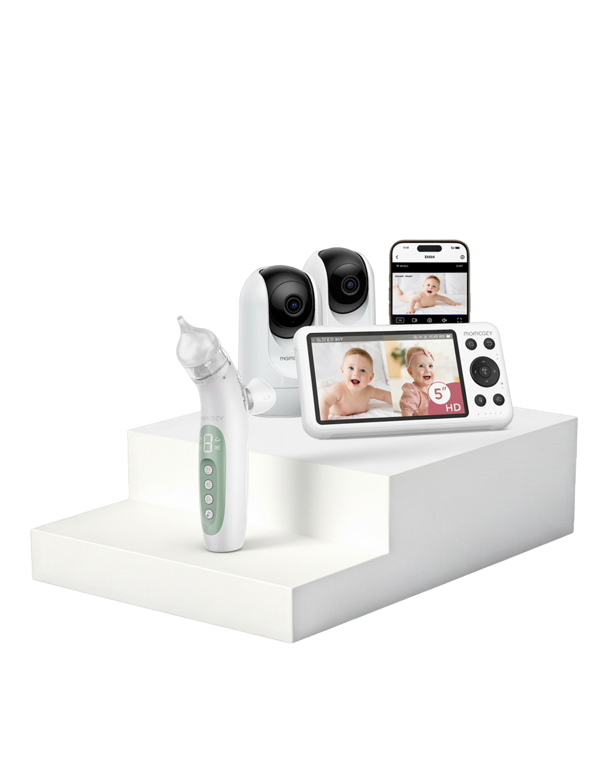 Smart Care Bundle: BM04 Baby Monitor (2-Cam) + BreezyClear™ Nasal Aspirator