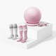 Pregnancy Essential Bundle：Pregnancy Ball & Wide Calf Compression Sports Socks(Light Gray&Pink))