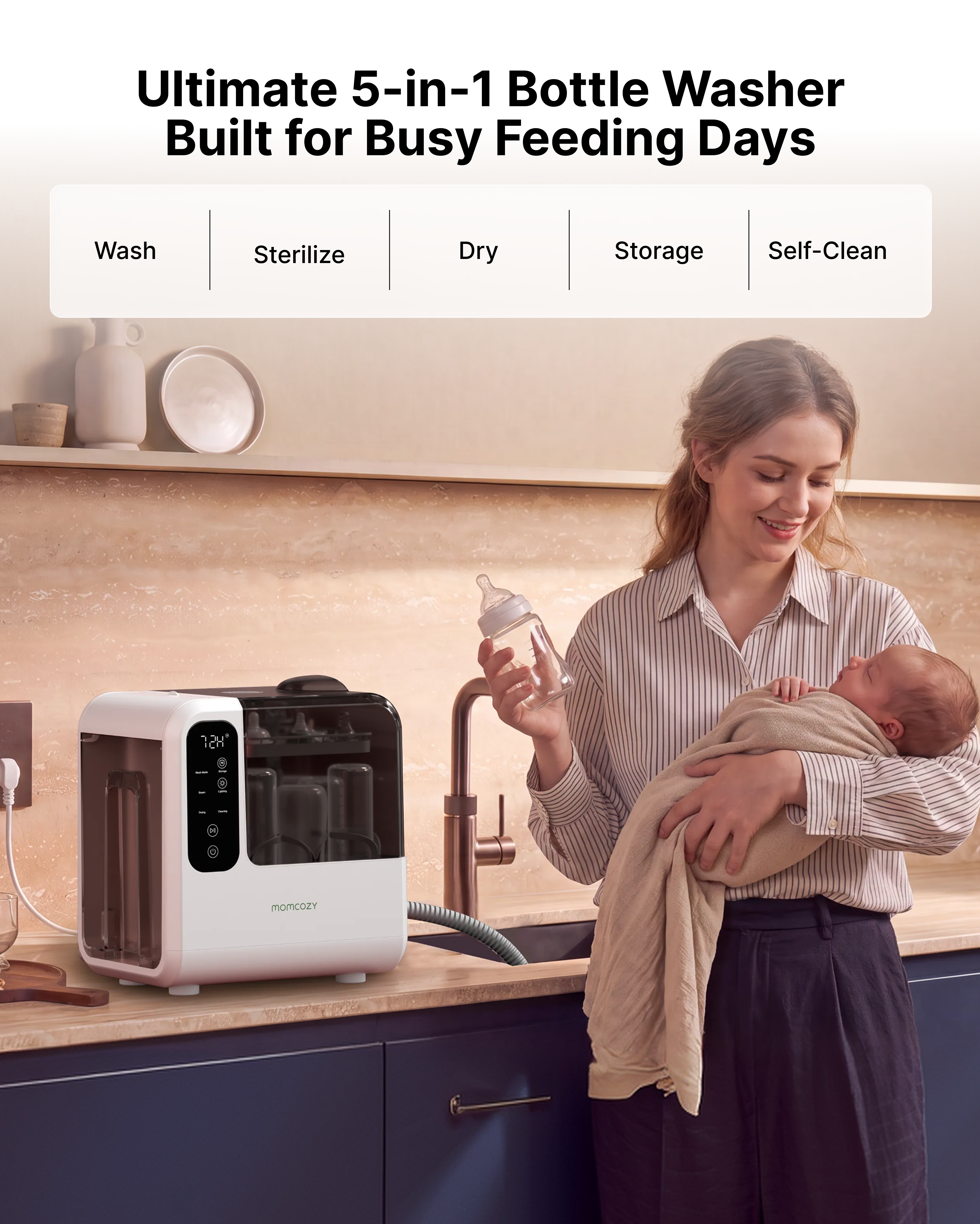 Pre-order: Momcozy DeepClean Baby Bottle Washer (D8)