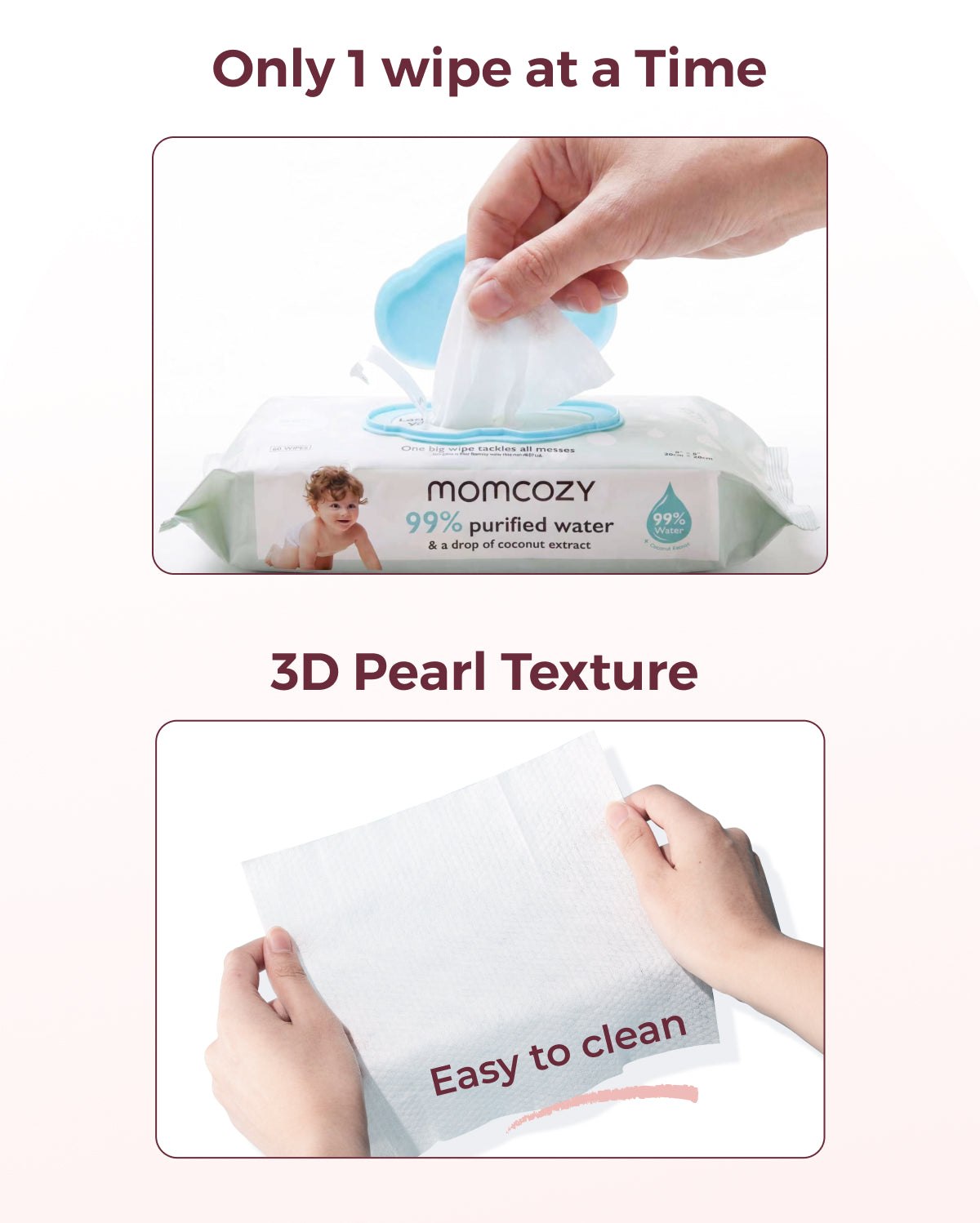 Momcozy Pure Water Wipes - Gentle for Babies
