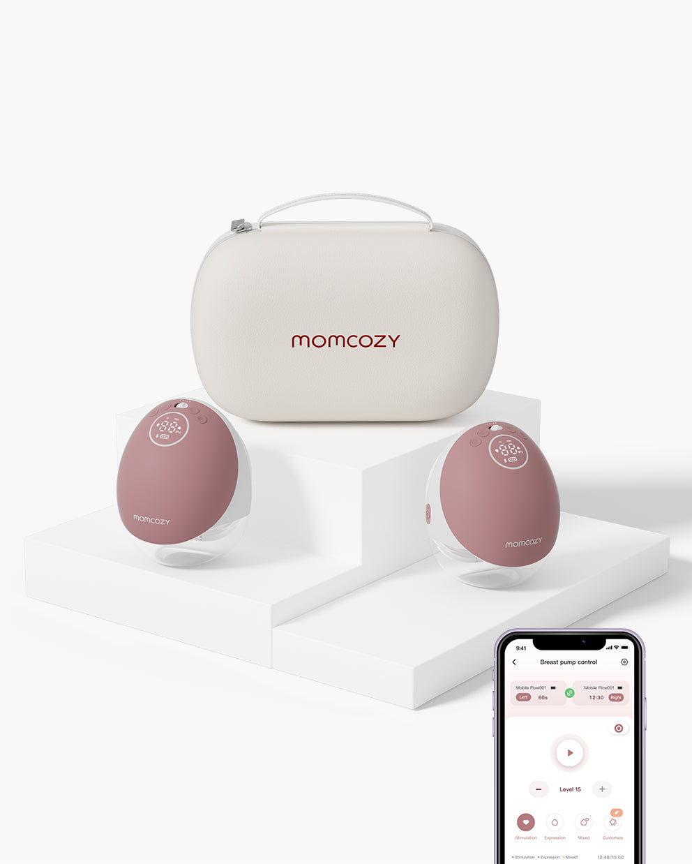 Tire-lait mains libres Momcozy M9 conçu pour une utilisation portable et discrète