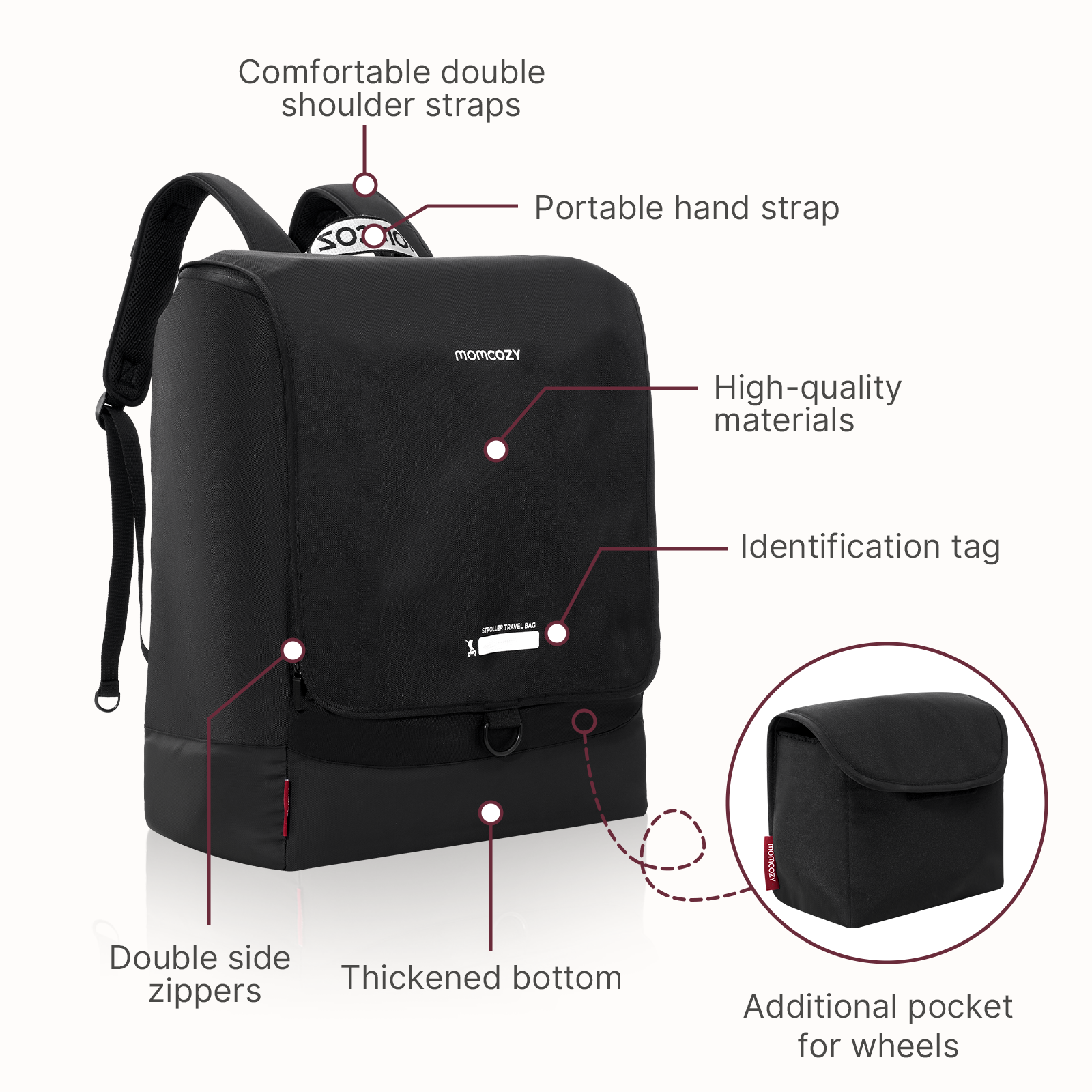 stroller travel bag with wheels Momcozy Stroller Travel Bag