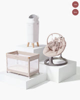 Playard & Diaper Pail & 2-in-1 Electric Baby Swing Bundle