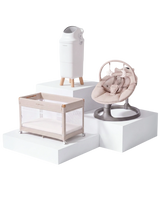 Playard & Diaper Pail & 2-in-1 Electric Baby Swing Bundle