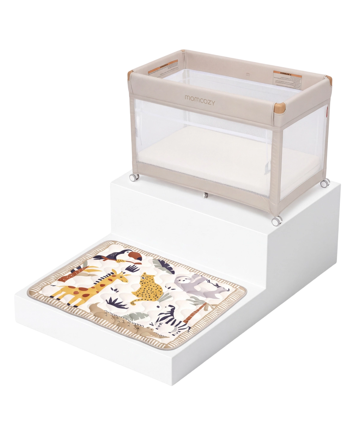 Momcozy playard and giraffe playmat bundle