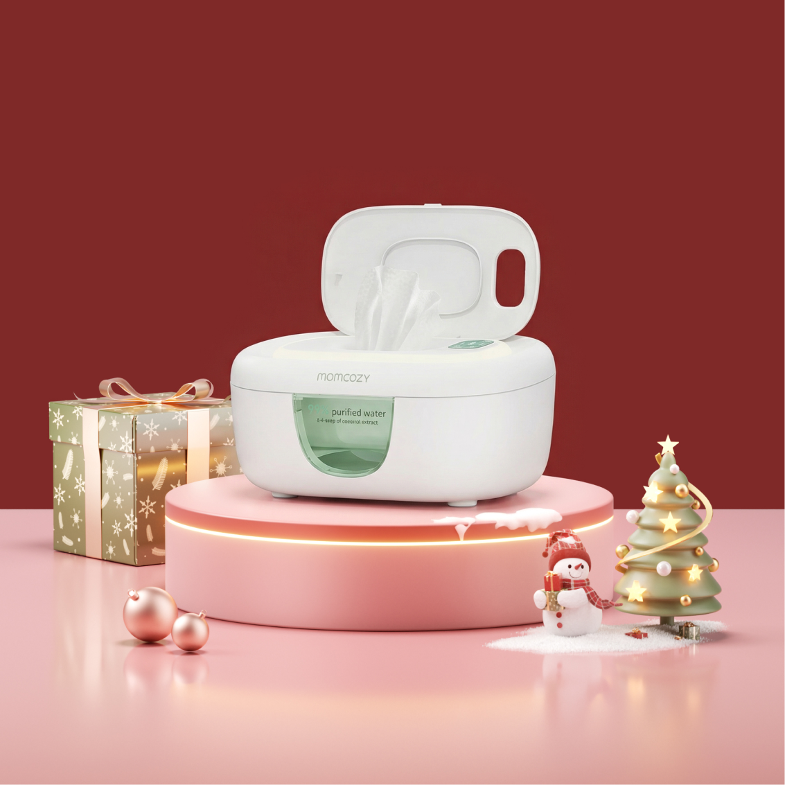 Calentador de Toallitas Húmedas para Bebé de Gran Capacidad Momcozy