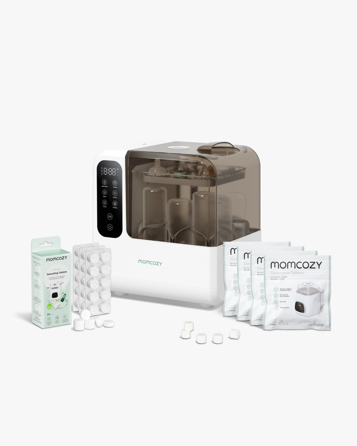 Cleaning Bundle: DeepClean Baby Bottle Washer(D8)  + 120 Cleaning & 30 Descaling Tablets