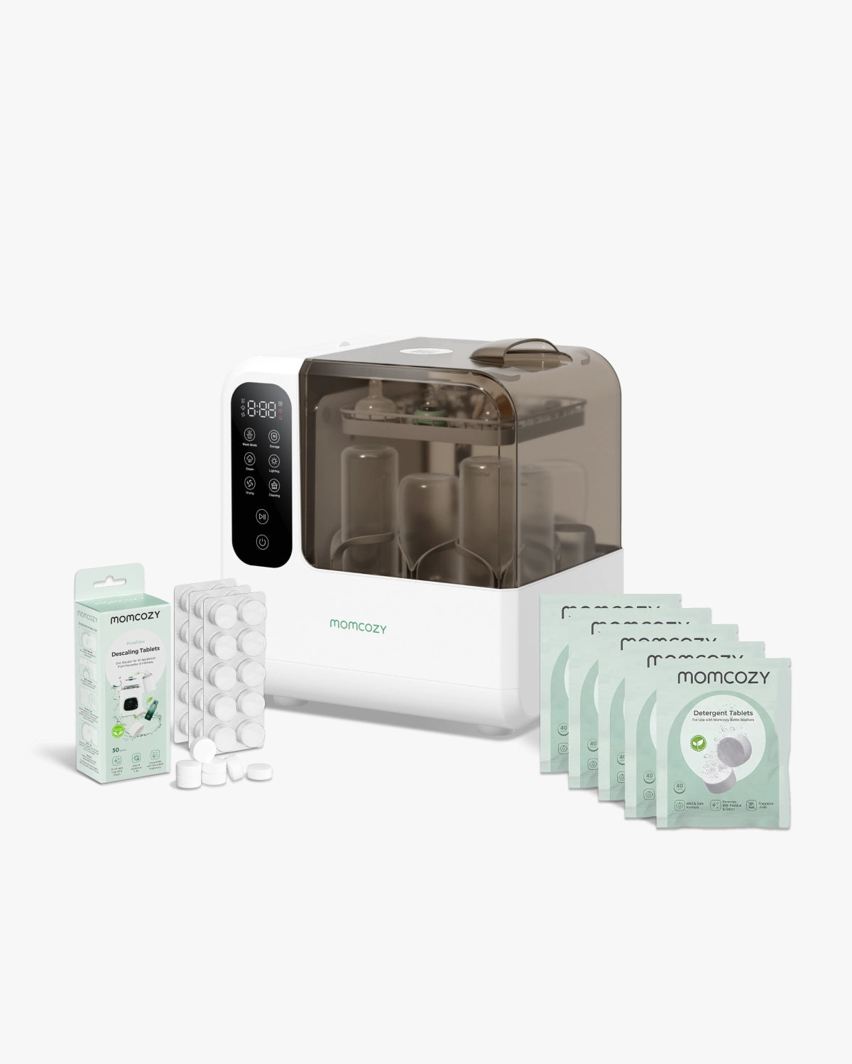 Cleaning Bundle: DeepClean Baby Bottle Washer(D8)  + 200 Cleaning & 30 Descaling Tablets