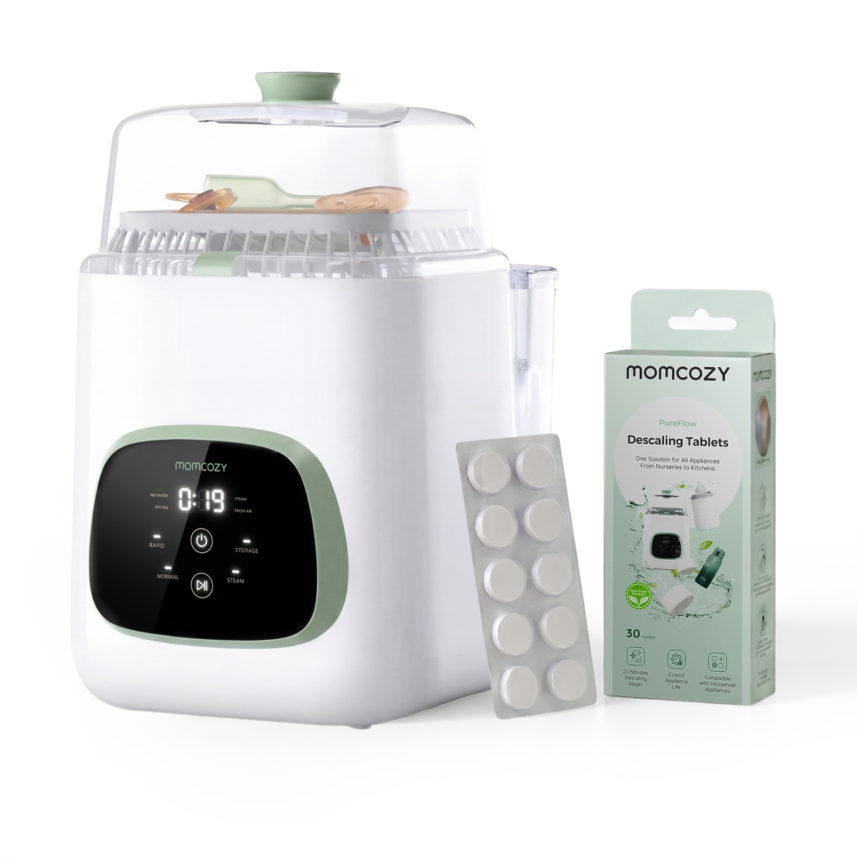 Cleaning Bundle: KleanPal Pro Baby Bottle Washer & 30 Descaling Tablets | EU&UK
