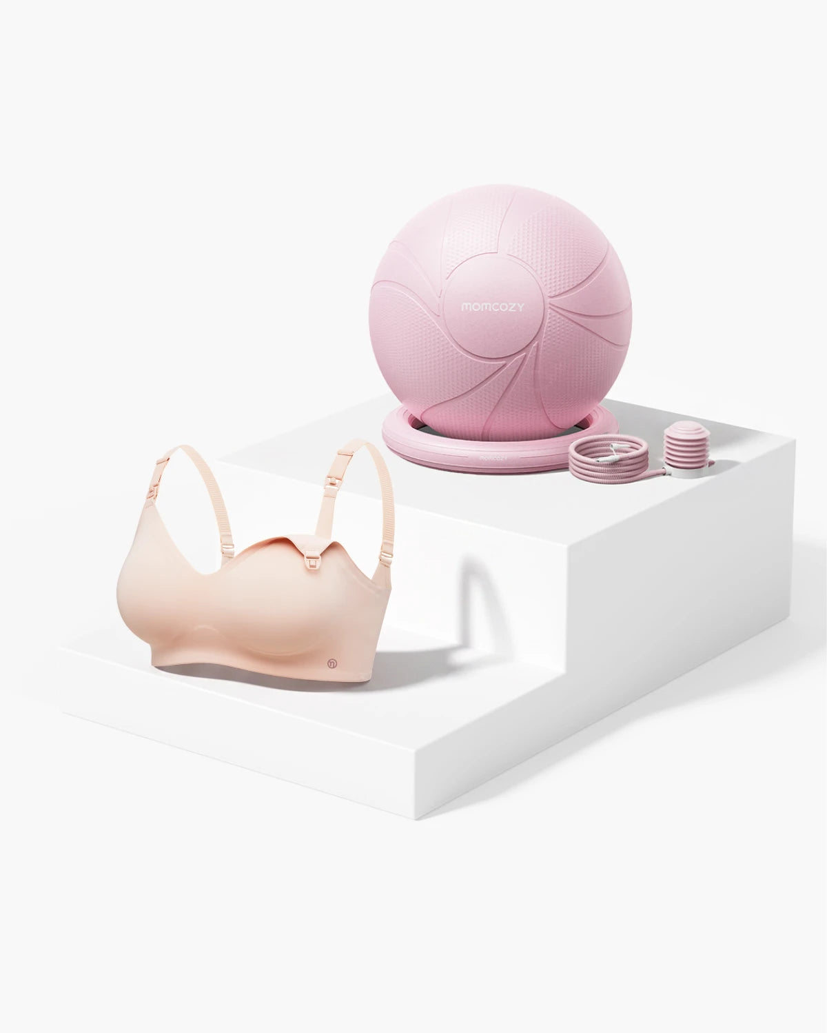 Maternity Yoga Set: Pregnancy Ball + Ultra Soft Seamless Nursing Bra YN21