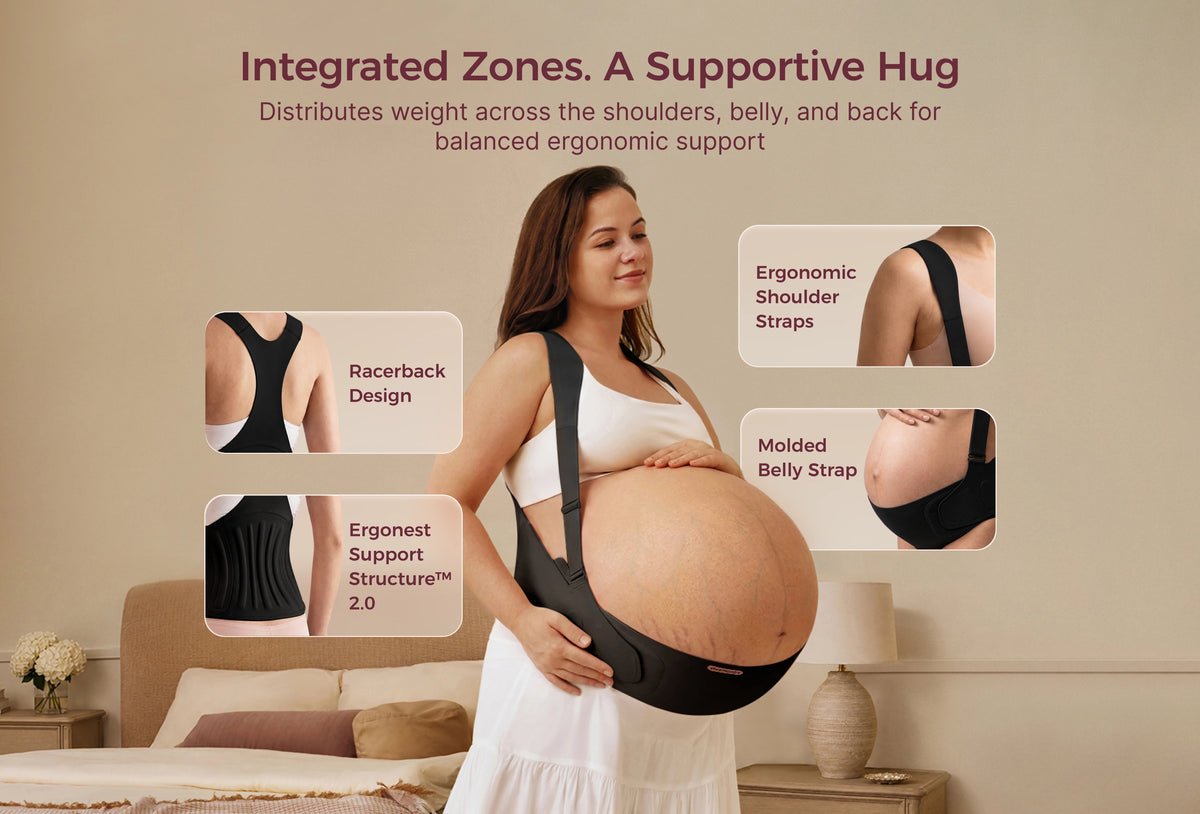 Ceinture de grossesse ergonomique pour soutien du ventre et du dos Momcozy
