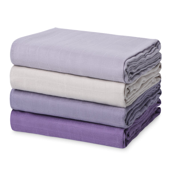 Momcozy Softness Swaddle Blankets -  Purple (4 Pack)