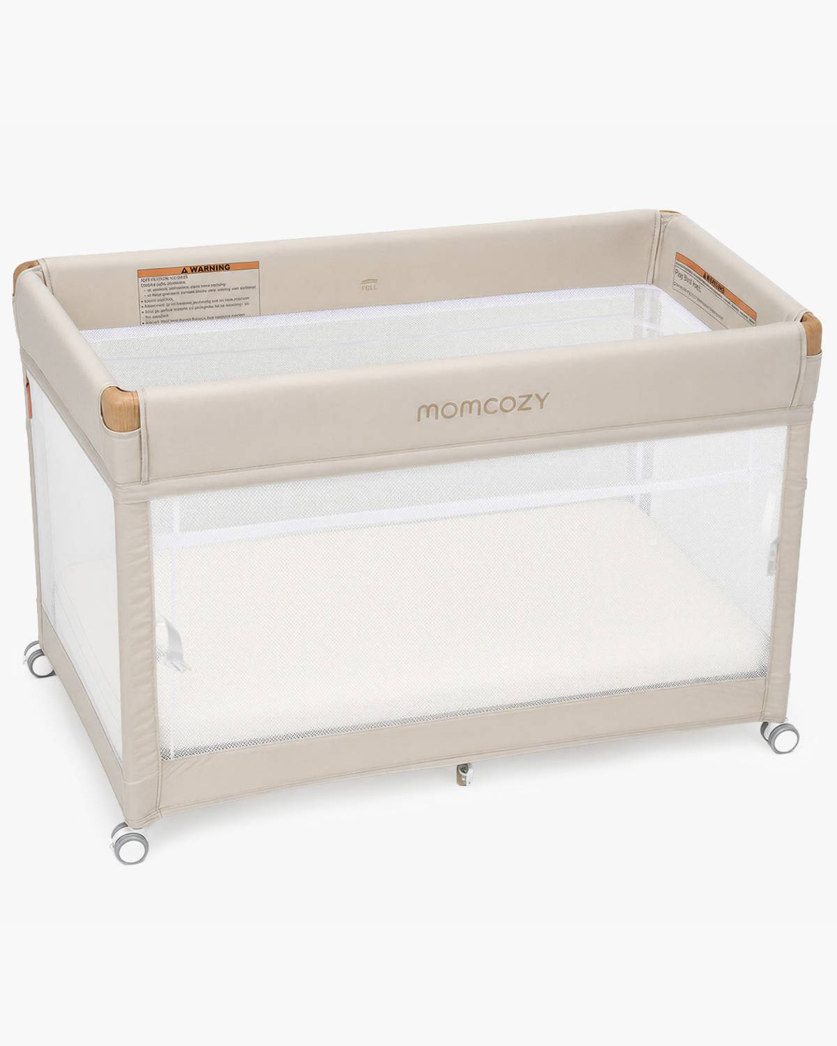 Momcozy foldable baby playard with bassinet