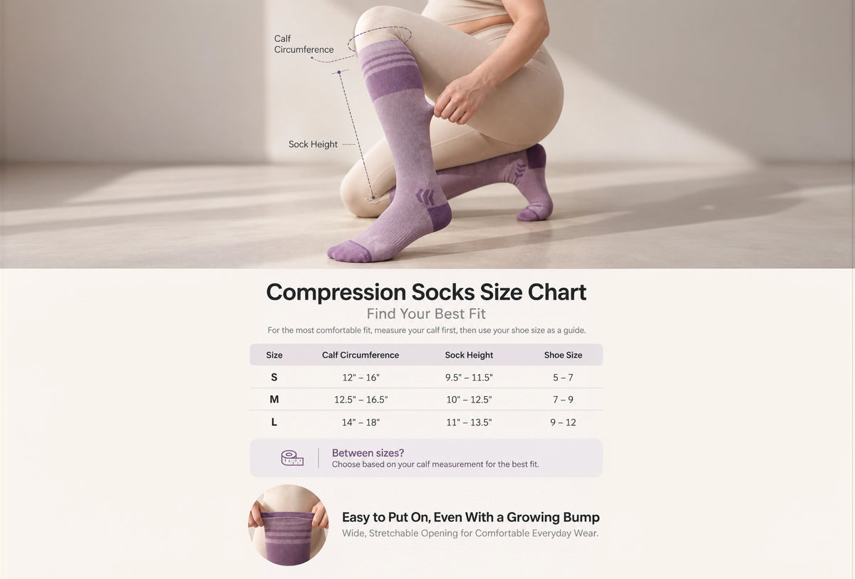 Momcozy Wide Calf Compression Socks 20-30mmHg for Sports 2 Pairs