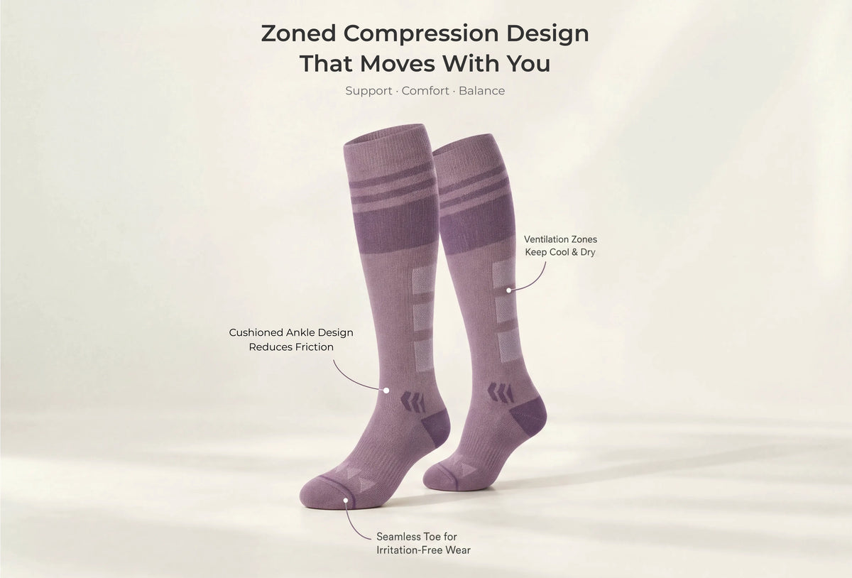 Momcozy Wide Calf Compression Socks 20-30mmHg for Sports 2 Pairs