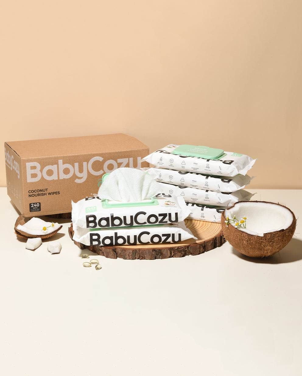 BabyCozy Baby Nourish Wipes (6 Packs, 240 Wipes)