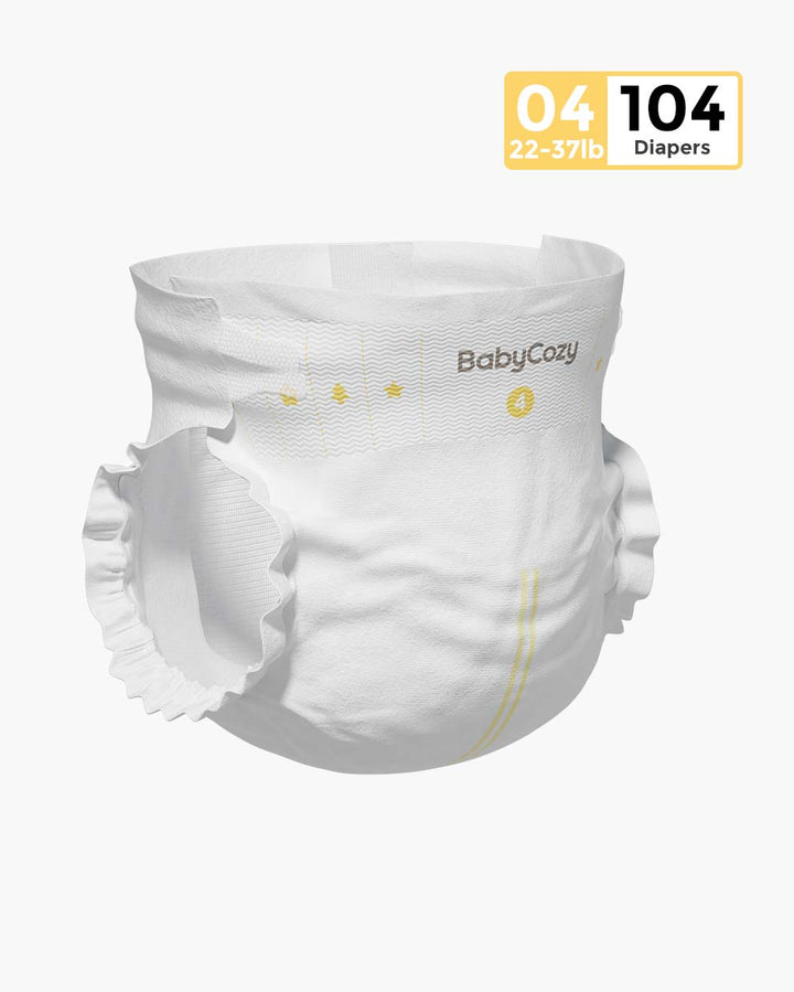 BabyCozy ultra-soft size 4 diaper for 22-37lb babies, pack of 104