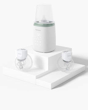 S12 Warmer Bundle: Double S12 Pro Wearable Breast Pump and 6-in-1 Fast Baby Bottle Warmer Front