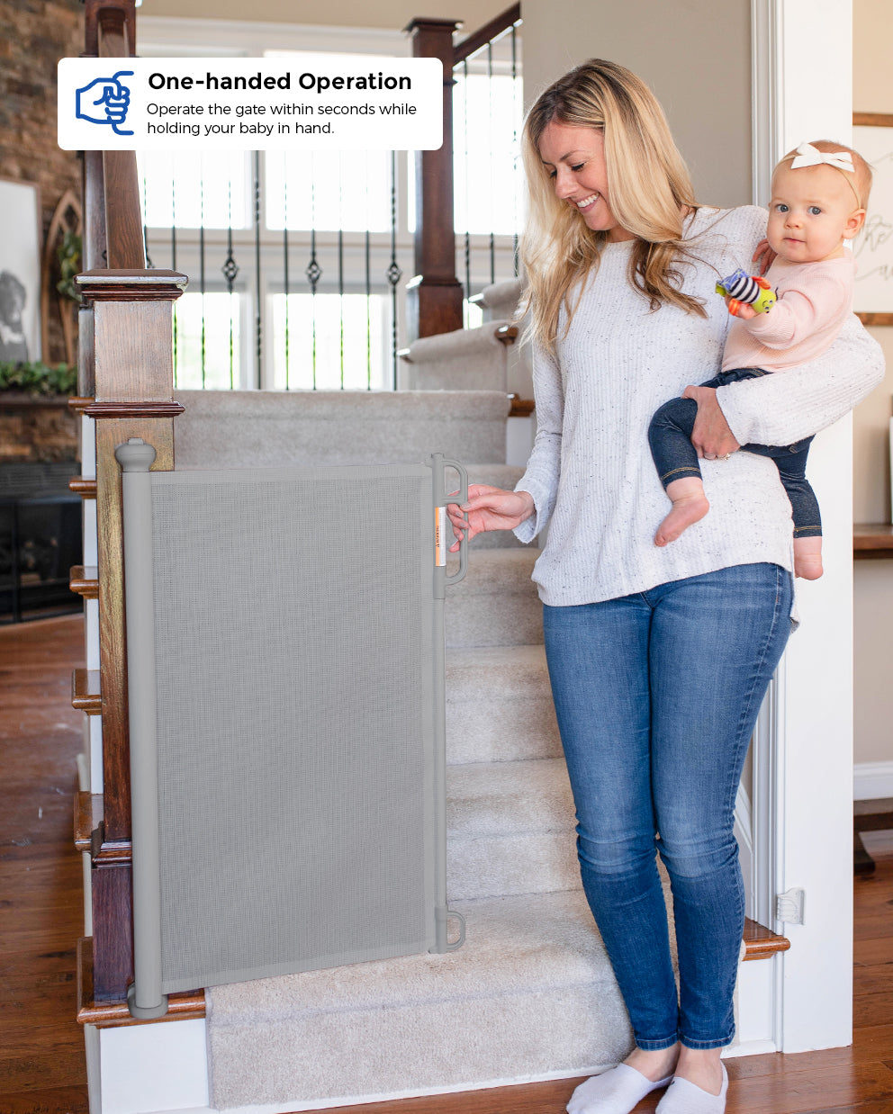 Eco-Friendly & Childproof Retractable Baby Gate