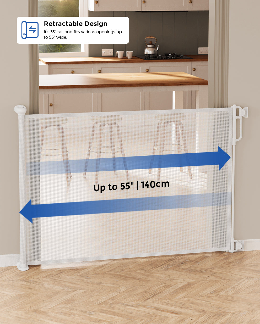 Retractable safety store gate