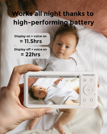 Momcozy Video Baby Monitor, 5'' Display, 1080P HD, Infrared Night Vision,  Long Range, 2-Way Talk