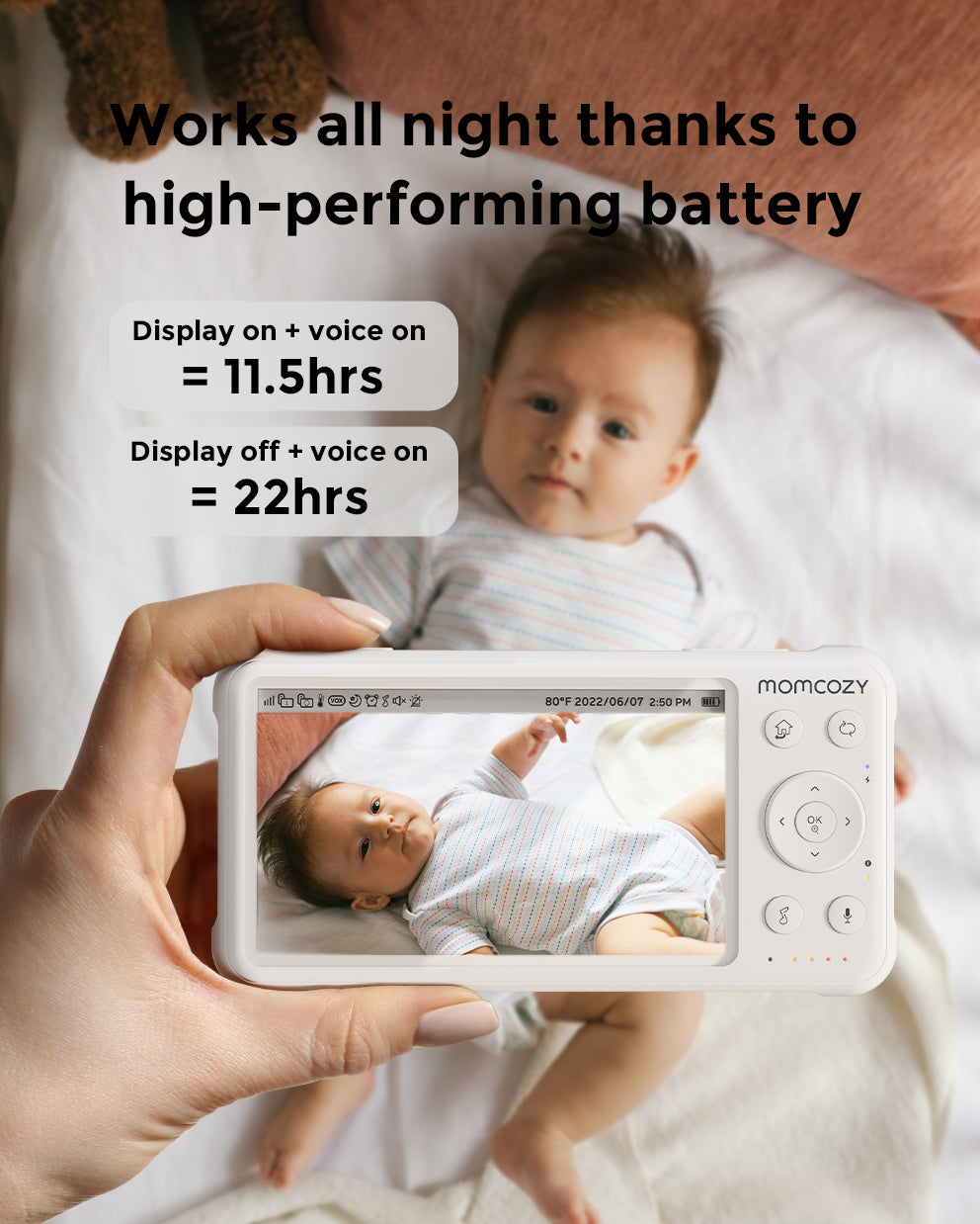 1080P High-Performance Video Baby Monitor Features Long-Lasting Battery
