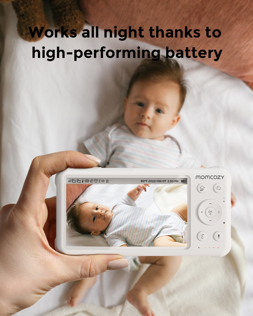 1080p Full HD Camera for Video Baby Monitor Features Long-Lasting Battery
