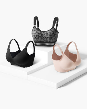 The Essentials: Our Jelly Gel + SMOOTH + Supermom Bra Bundle Front